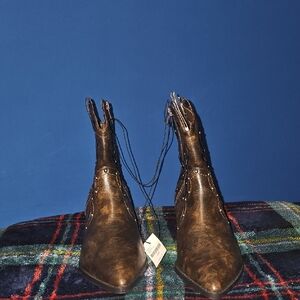 Lane Bryant Distressed Brown Ankle Booties